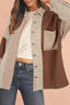Button Down  Houndstooth Color Block Shacket