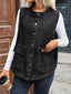 Snap Down Sleeveless Denim Jacket