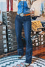 Center Seam Deep Wash Straight Jeans