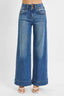 RISEN Full Size High Rise Ankle Wide Seam Detailed Jeans Plus Size