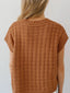 Textured Pattern Round Neck Sweater Vest