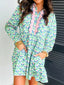 Printed Long Sleeve Shirt Dress