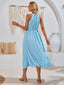 Ruffled Round Neck Sleeveless Dress