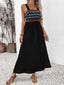 Perfee Embroidered Floral Side Slit Sleeveless Midi Dress