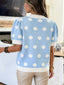 Polka Dot Puff Sleeve Sweater