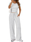 Round Neck Short Sleeve Tee and Pants Set