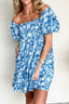 Floral Puff Sleeve Babydoll Mini Dress
