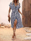 Striped Button Front Shirt Dress