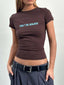 Letter Round Neck Short Sleeve T-Shirt