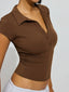 Collared Neck Short Sleeve Top