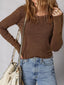 Exposed Seam Ribbed Long Sleeve Top