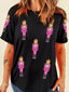 Sequin Patched Christmas Nutcracker Casual T Shirt