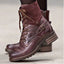 Lace-Up Block Heel Boots
