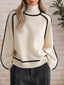 Contrast Trim Turtleneck Sweater
