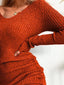 Full Size Ribbed Knit Drawstring Bodycon Sweater Dress Plus Size