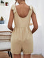 Tie Shoulder Romper with Front Pockets