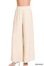 Zenana Woven Airflow Elastic Waistband Pants