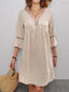 Lace Detail V-Neck Bell Sleeve Dress