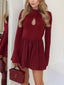 Keyhole Long Sleeve Mini Dress