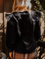 Ruffled Notched Long Sleeve Blouse