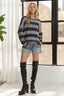 ADORA Horizontal Stripes Knit Textured Sweater