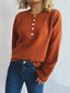 Button-Front Long Sleeve Sweater
