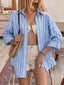 Striped Oversized Button-Down Shirt