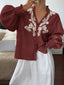 Embroidered Long Sleeve Blouse