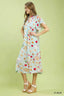 Umgee Abstract Print Flutter Sleeve Midi Dress