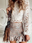 Lace Crochet Long Sleeve Blouse