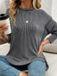 Side Slit Round Neck Sweatshirt