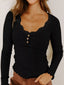 Button Detail Long Sleeve Top