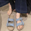 Double Buckle Flats Sandals