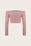 Cable-Knit Off-Shoulder Long Sleeve Sweater