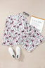 Printed Long Sleeve Top and Drawstring Pants Lounge Set