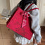 Floral Embossed Tote Handbag with Scarf Accent