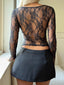 Round Neck Lace Sleeve T-Shirt