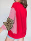 Striped Patchwork Sleeve Colorblock Sweatshirt