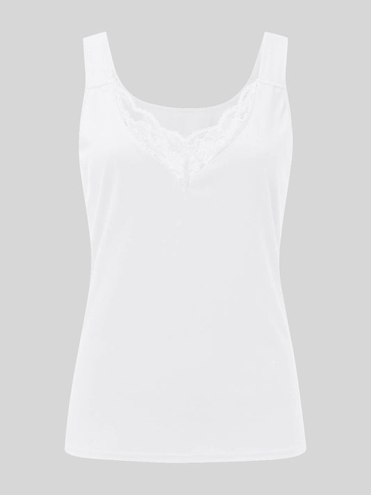 Full Size Lace Detail Sweetheart Neck Tank