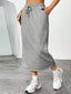 Slit Drawstring Midi Skirt