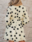Polka Dot Surplice Puff Sleeve Mini Dress
