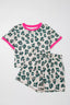 Leopard Print Short Sleeve Top and Shorts Set