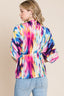 BOMBOM Peplum Surplice Batwing Sleeve Blouse