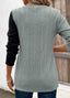 Color Block Ribbed Knit T-Shirt