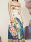 Printed Square Neck Maxi Cami Dress