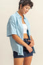 HYFVE Short Sleeve Button Down Oversized Shirt
