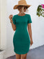 Round Neck Short Sleeve Mini Tee Dress