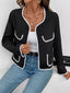 Contrast Trim Open Front Jacket