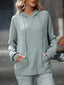 Textured Drawstring Long Sleeve Hoodie