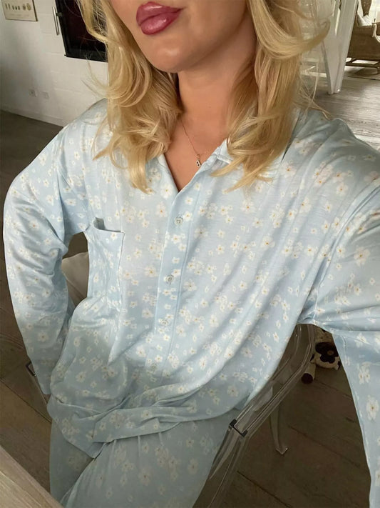 Floral Print Relaxed Fit Top and Pants Lounge Set